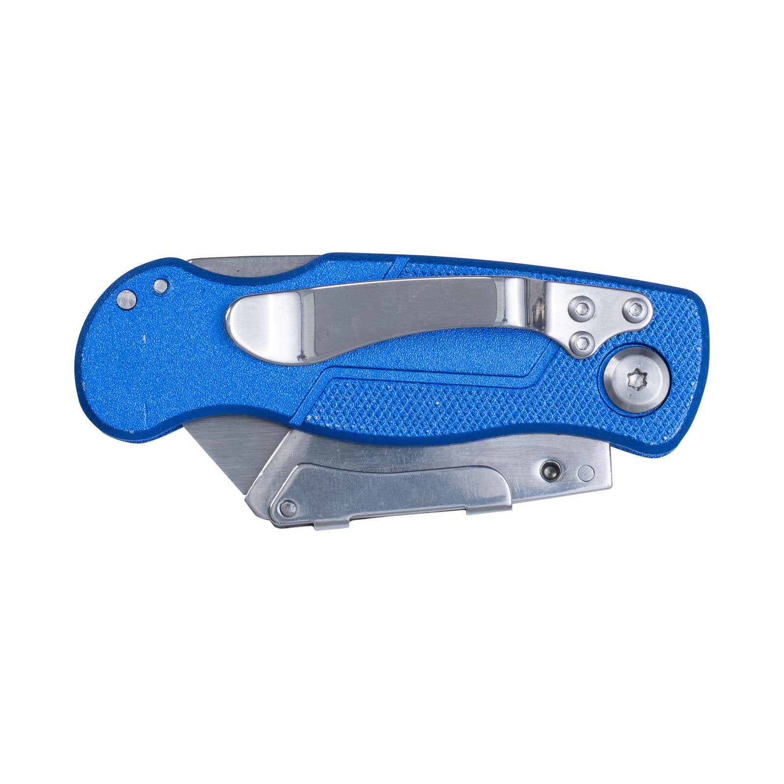 Kincrome 150mm Folding Lock Back Utility Knife, Stainless Steel, Lockable, Blue