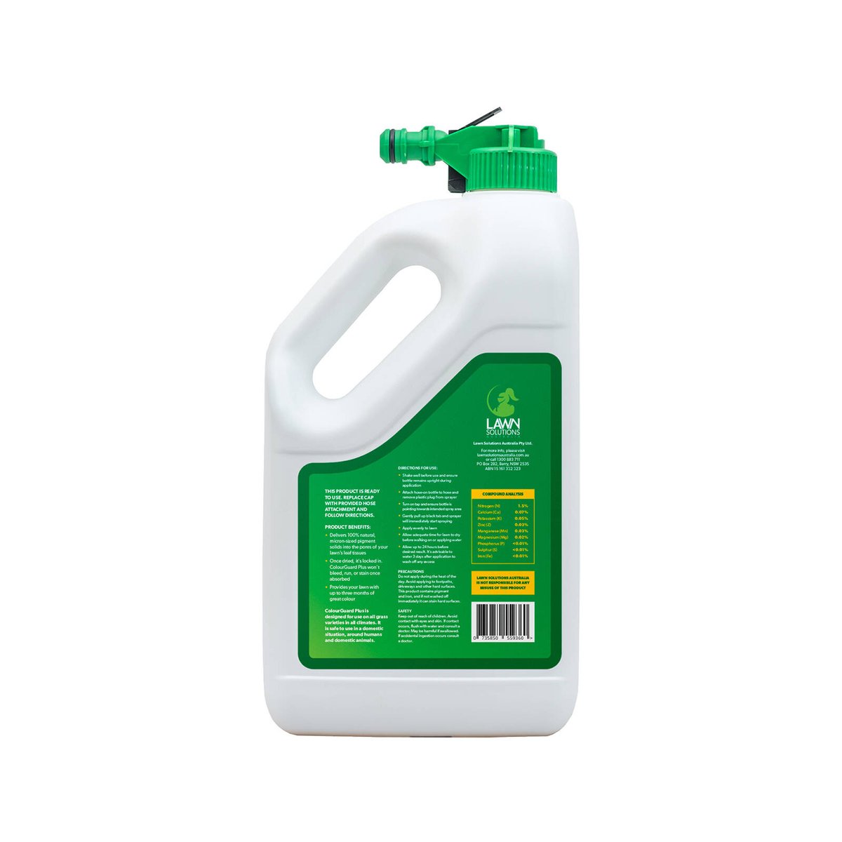 Lawn Solutions Australia Colourguard Plus Liquid Fertiliser 2L - Natural Grass Pigment - Year-Round Use - SuperSaverAU - view 2