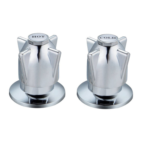 Shaw Mason Chrome Zinc Die Cast Handle Basin Top Assembly Pair - 110mm x 135mm - Durable & Easy to Install - SuperSaverAU - view 1