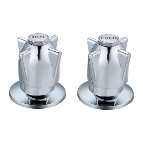 Shaw & Mason Chrome Zinc Die Cast Handle Basin Top Assembly - Pair, Zinc Alloy