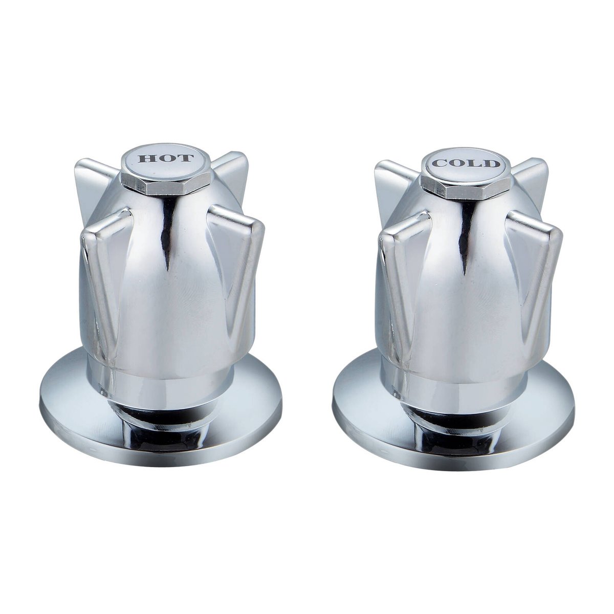 Shaw & Mason Chrome Zinc Die Cast Handle Basin Top Assembly - Pair, Zinc Alloy