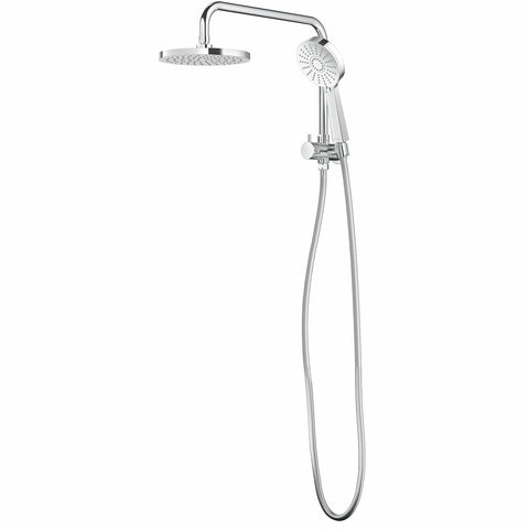 Methven Krome 120 3 Function Short Twin Shower System Chrome Rain Head 9L/min WELS 3 Star