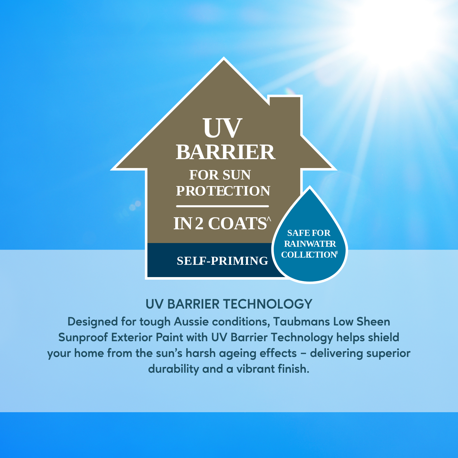 Taubmans 4L Accent Sheen Low Sunproof Exterior Paint - 4L - UV Protection, Self-Priming