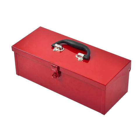 Craftright 385mm Powdercoated Metal Tool Box, Red, Lockable Carry Handle