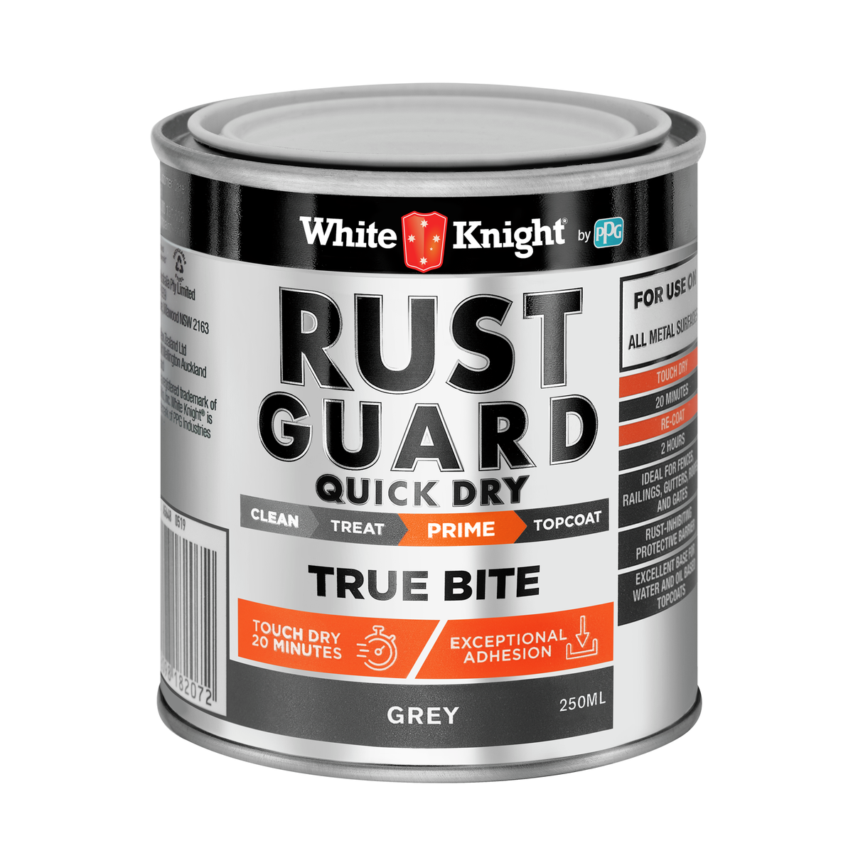 White Knight Rust Guard Grey Primer Paint 0.25L - Quick Dry - Anti-Corrosive - SuperSaverAU - view 1