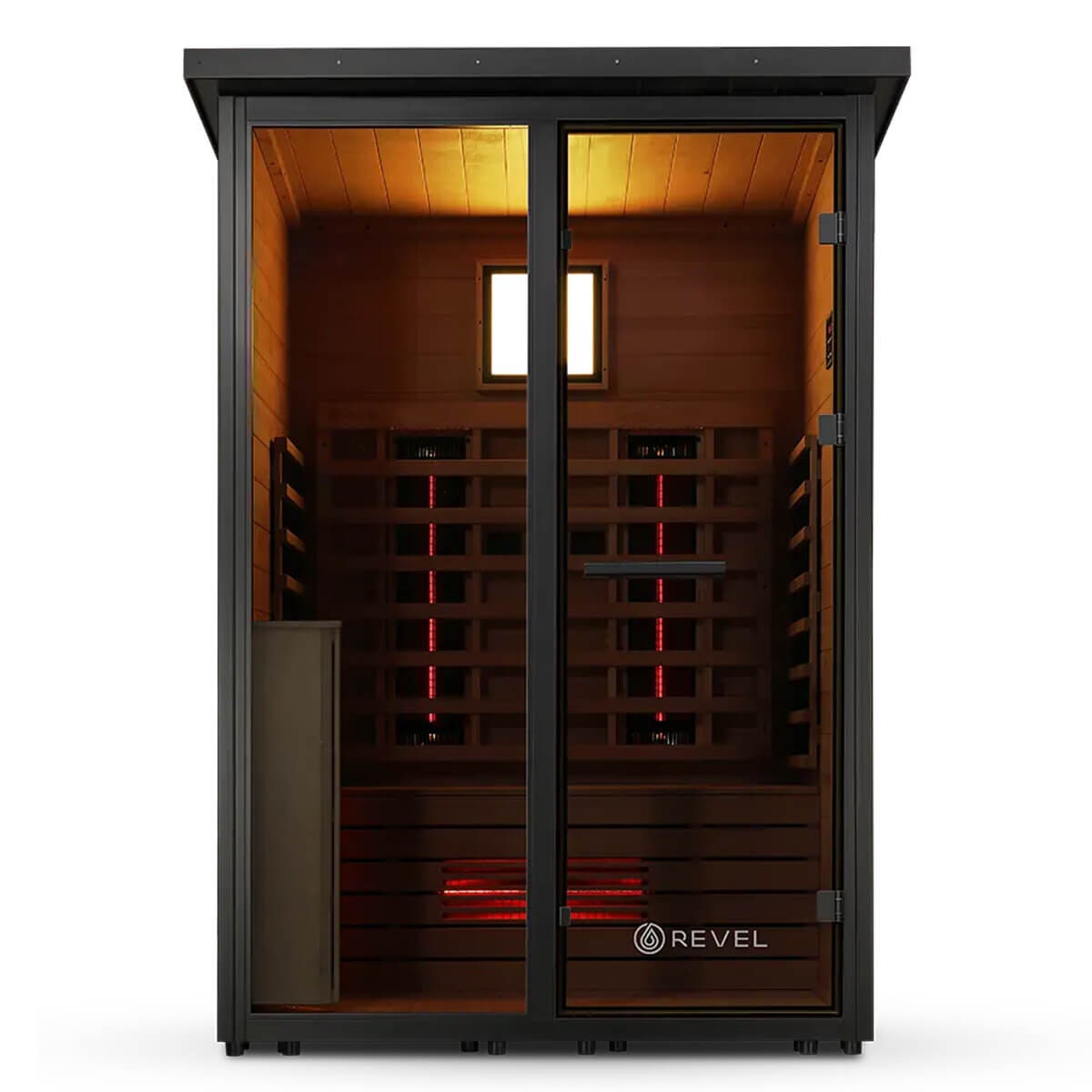 Revel Eclipse 2 Person Full Spectrum Infrared Cabin - Black WPC Exterior, Low EMF Heaters - R-FS-CABIN-2P