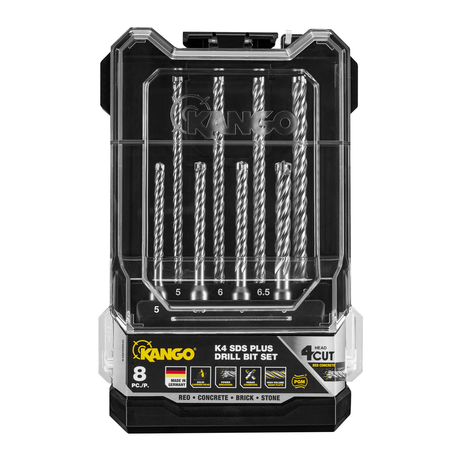 Kango K4 8 Piece SDS Plus Drill Bit Set - Concrete & Rebar