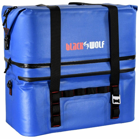 BlackWolf 60L Two Compartment Soft Cooler - Blue, Fully Insulated, Removable Carry Strap - 33W018711391009