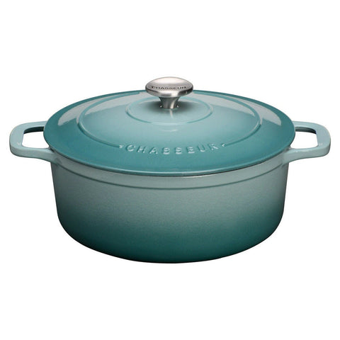 Chasseur 5L Round French Oven - Quartz Blue Cast Iron, Suits All Heat Sources - 19989