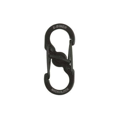 Nite Ize Micro Lock S-Biner Slidelock, Black Stainless Steel, 2 Pack
