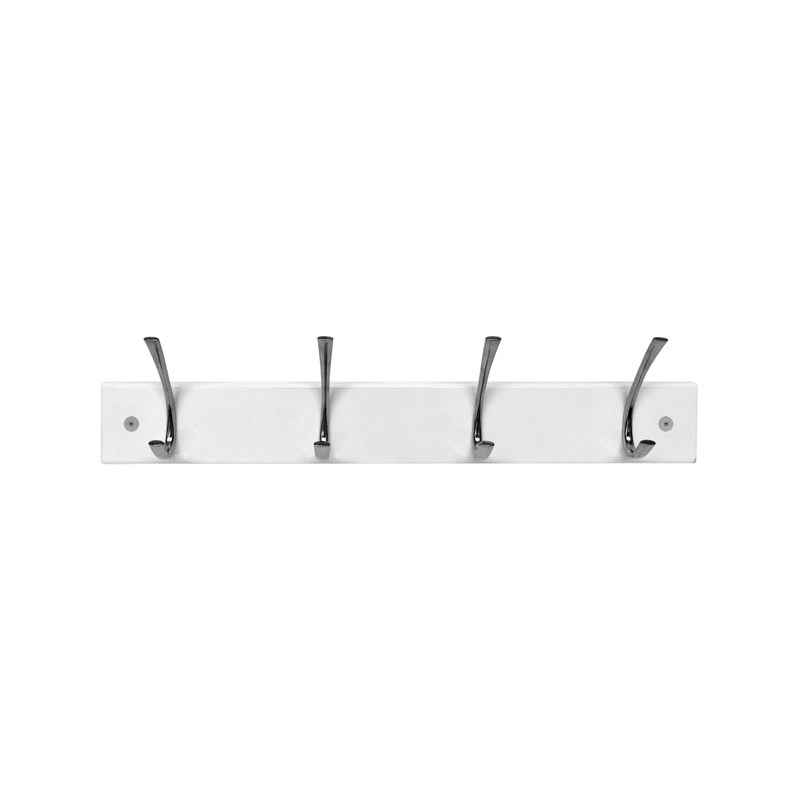 Adoored 4 Double Satin Chrome Hook White MDF Board Deco Hook Rack