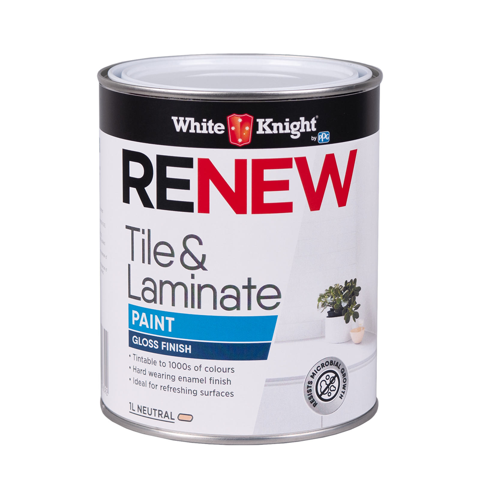 White Knight Renew Tile & Laminate Paint Neutral Gloss 1L