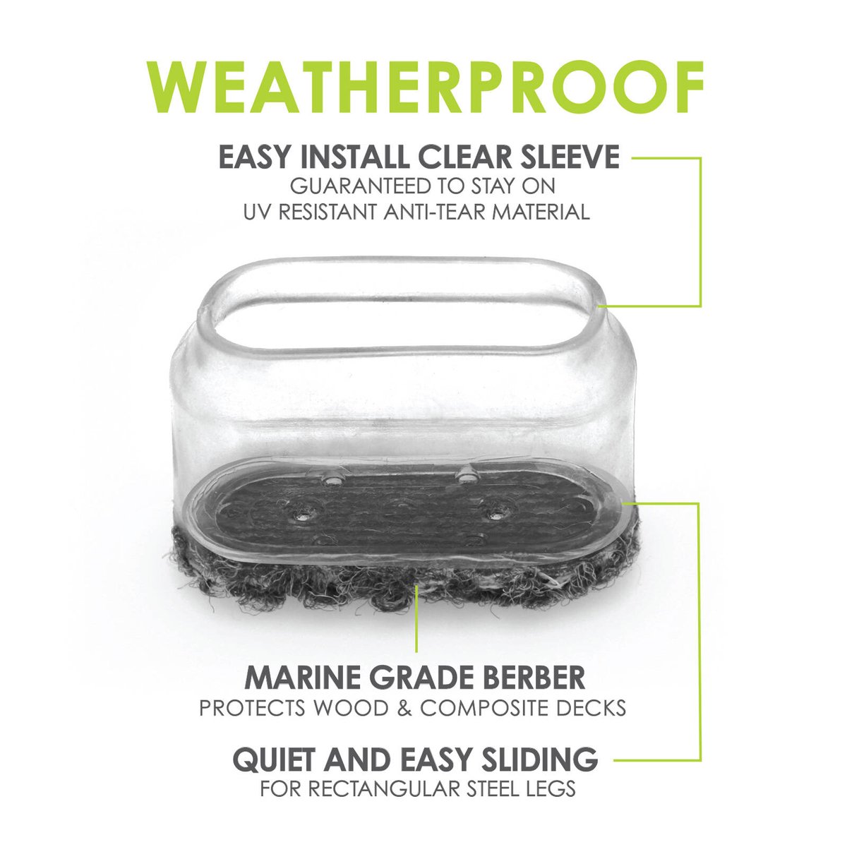 Slipstick 21 x 58mm Clear Rectangle Sleeve Outdoor Berber Floor Protector 8 Pack