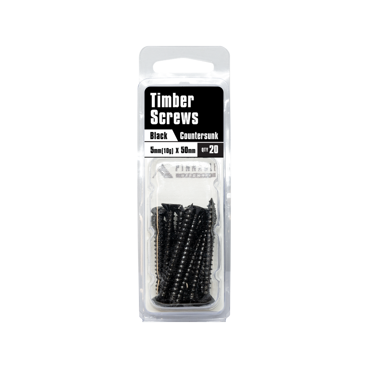 Pinnacle 5 x 50mm Black Countersunk Timber Screws - 20 Pack