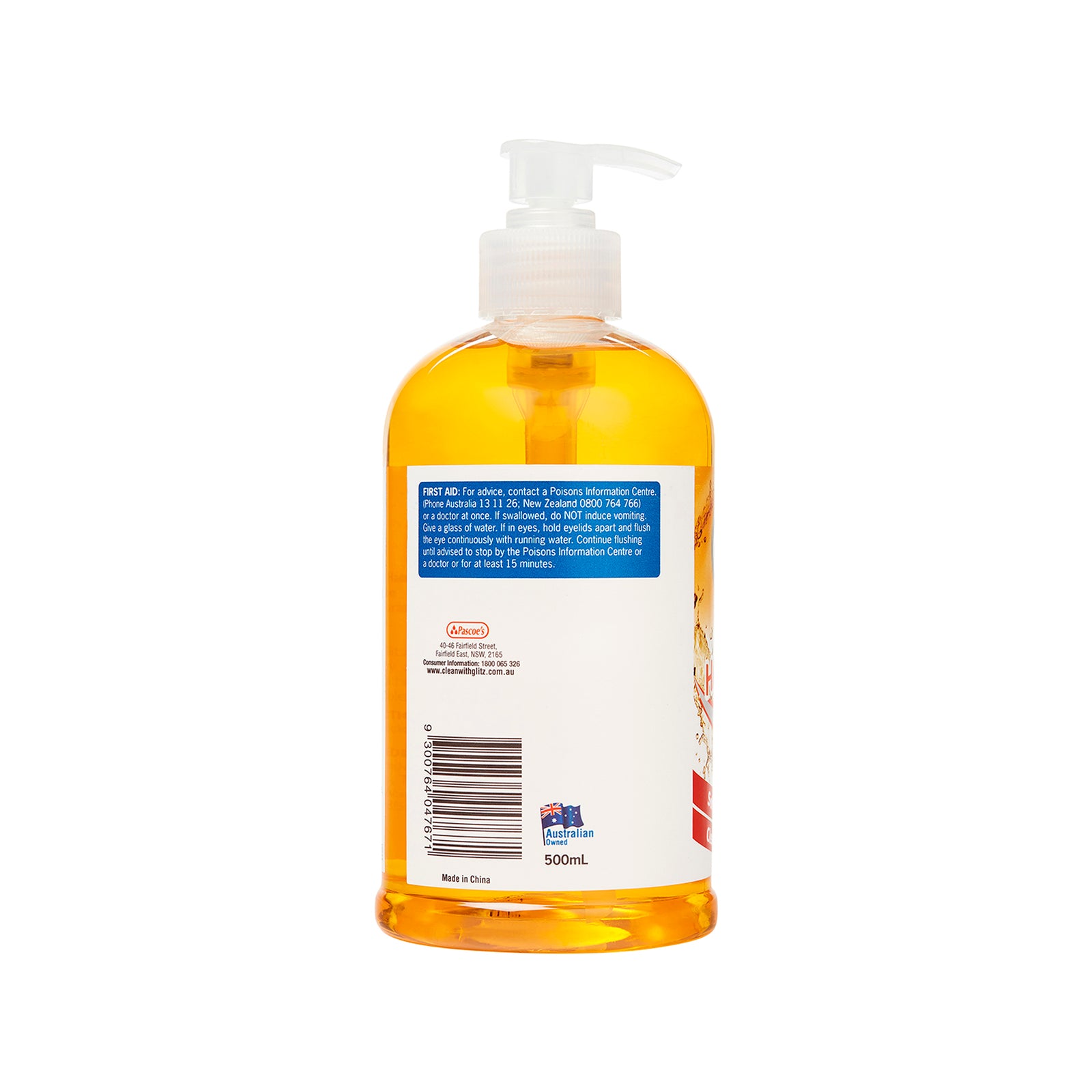 Glitz Antibacterial Hand Wash 500ml - Orange Oil Liquid Hand Wash