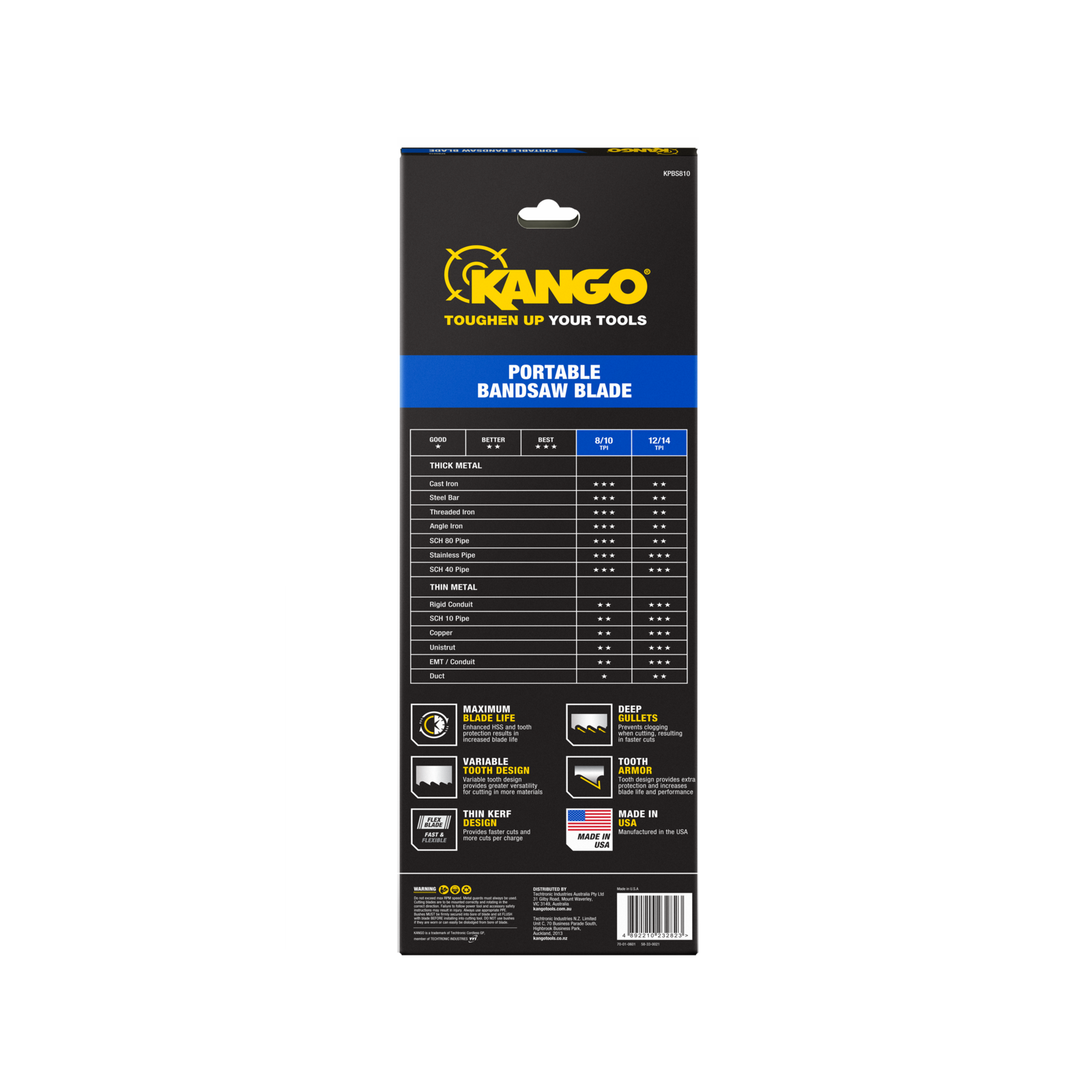 Kango 1140mm 8/10 TPI Portable Bandsaw Blade for Metal & Plastic
