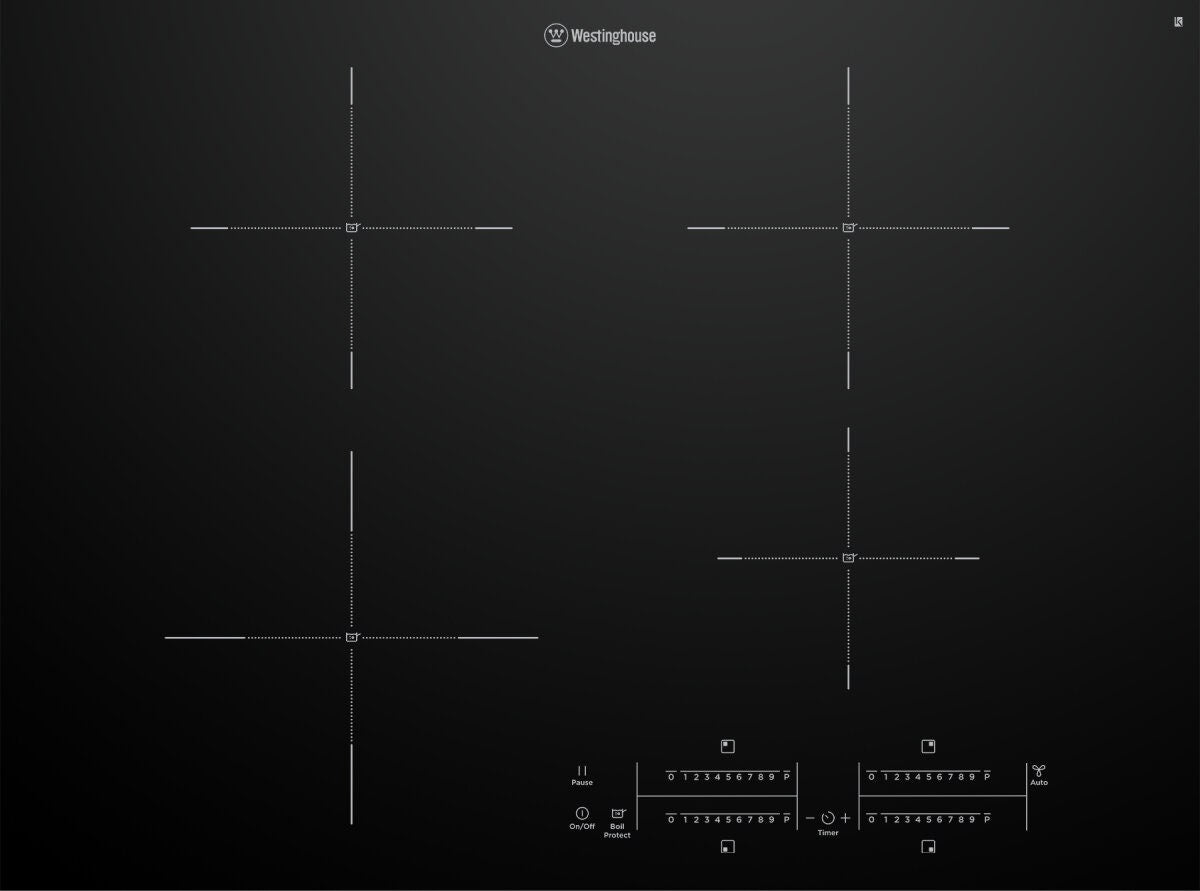 Westinghouse 70cm 4 Zone Induction Cooktop with Hob2Hood - PowerBoost, BoilProtect, Pot Sensors - WHI743BD
