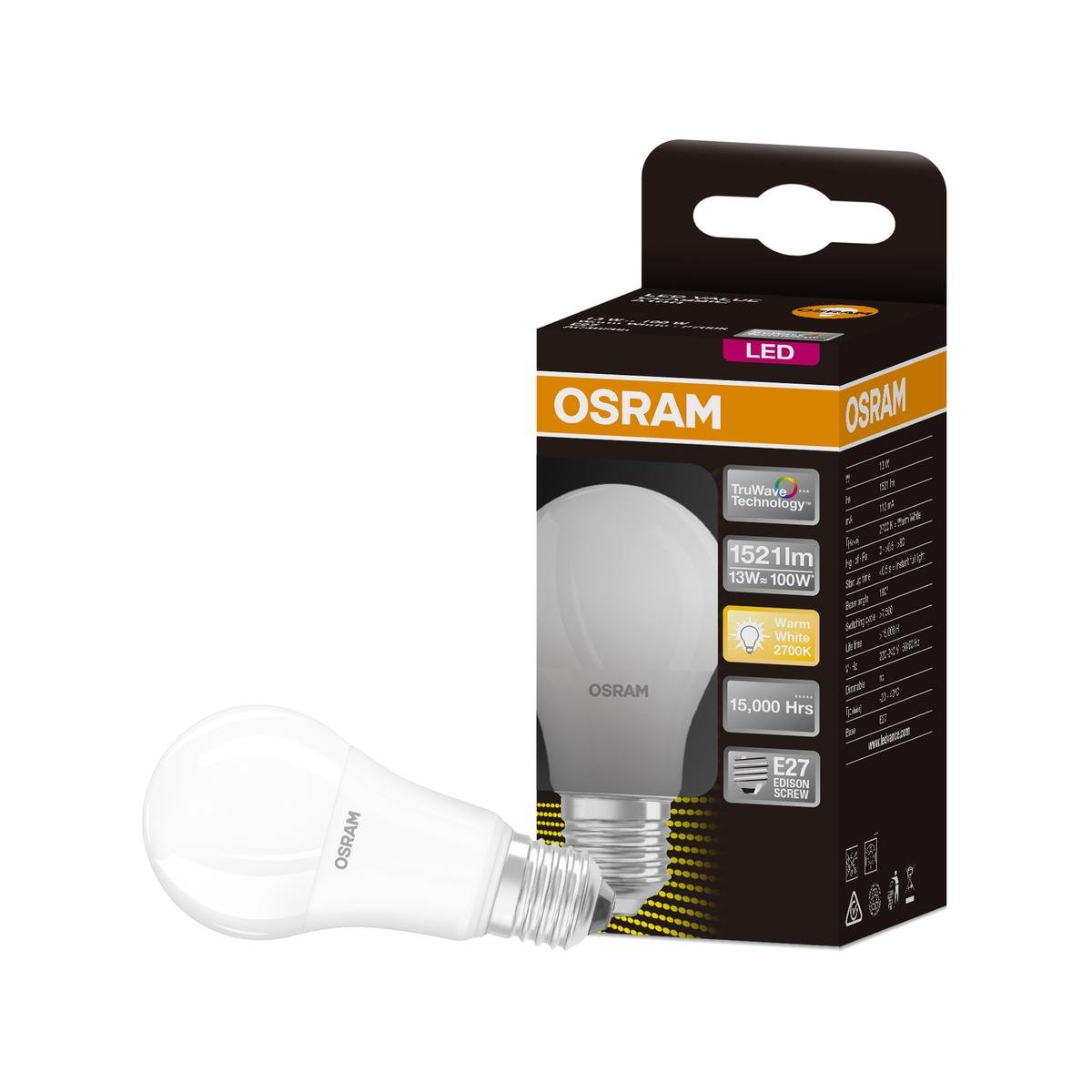 Osram LED A Shape Light Globe - 13w - Plastic - Warm White 2700K - SuperSaverAU - view 1