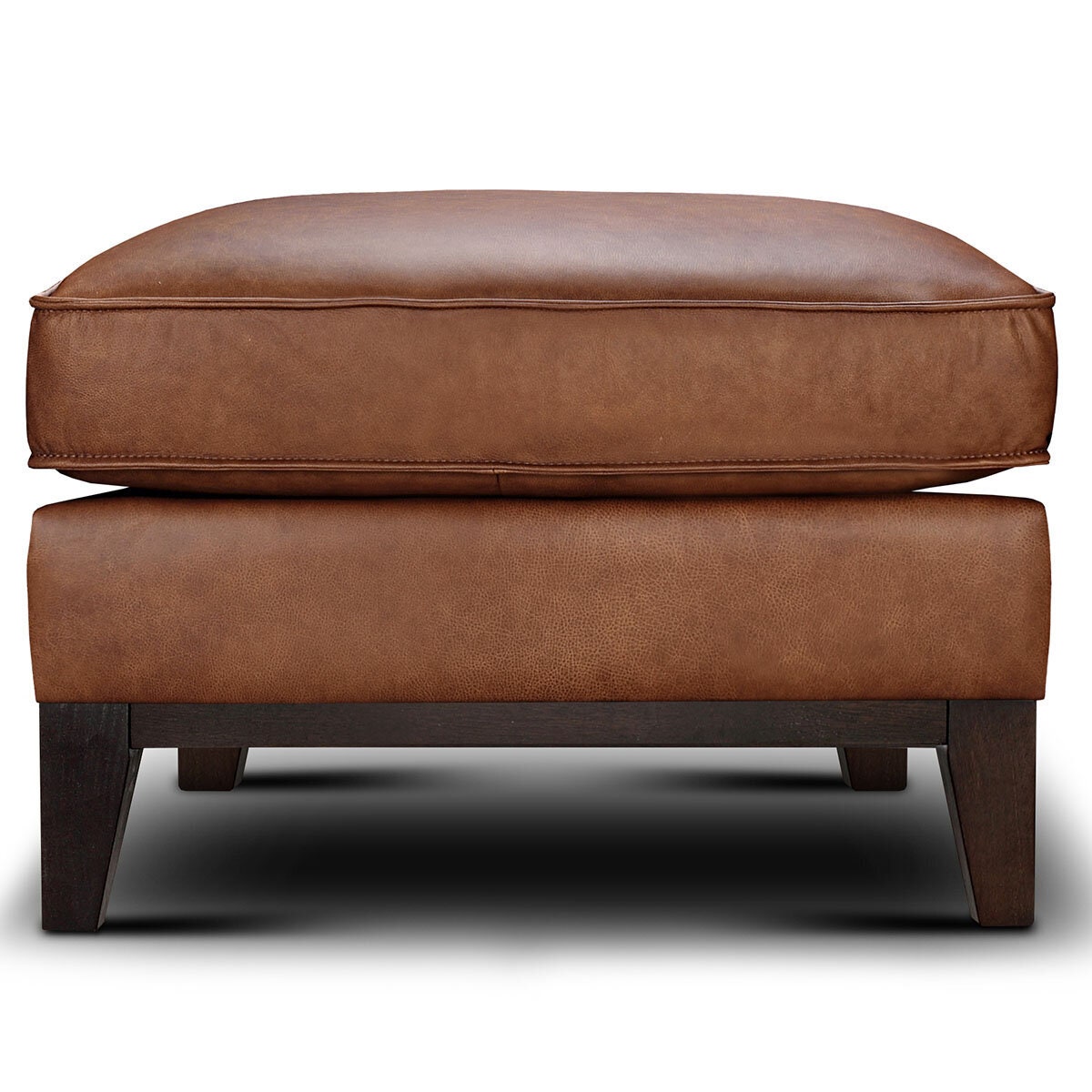 Kalona Brooklyn leather ottoman - Chelsea Honey brown, hardwood frame, sinuous springs - 6379-00