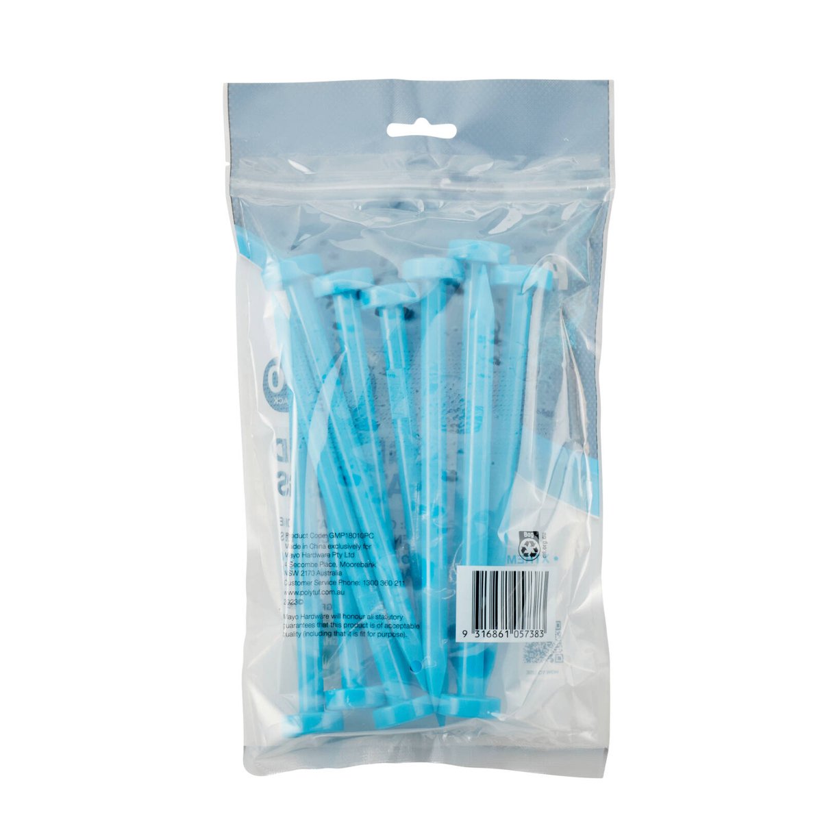 Polytuf 180mm Polycarbonate Ground Mat Peg - 10 Pack