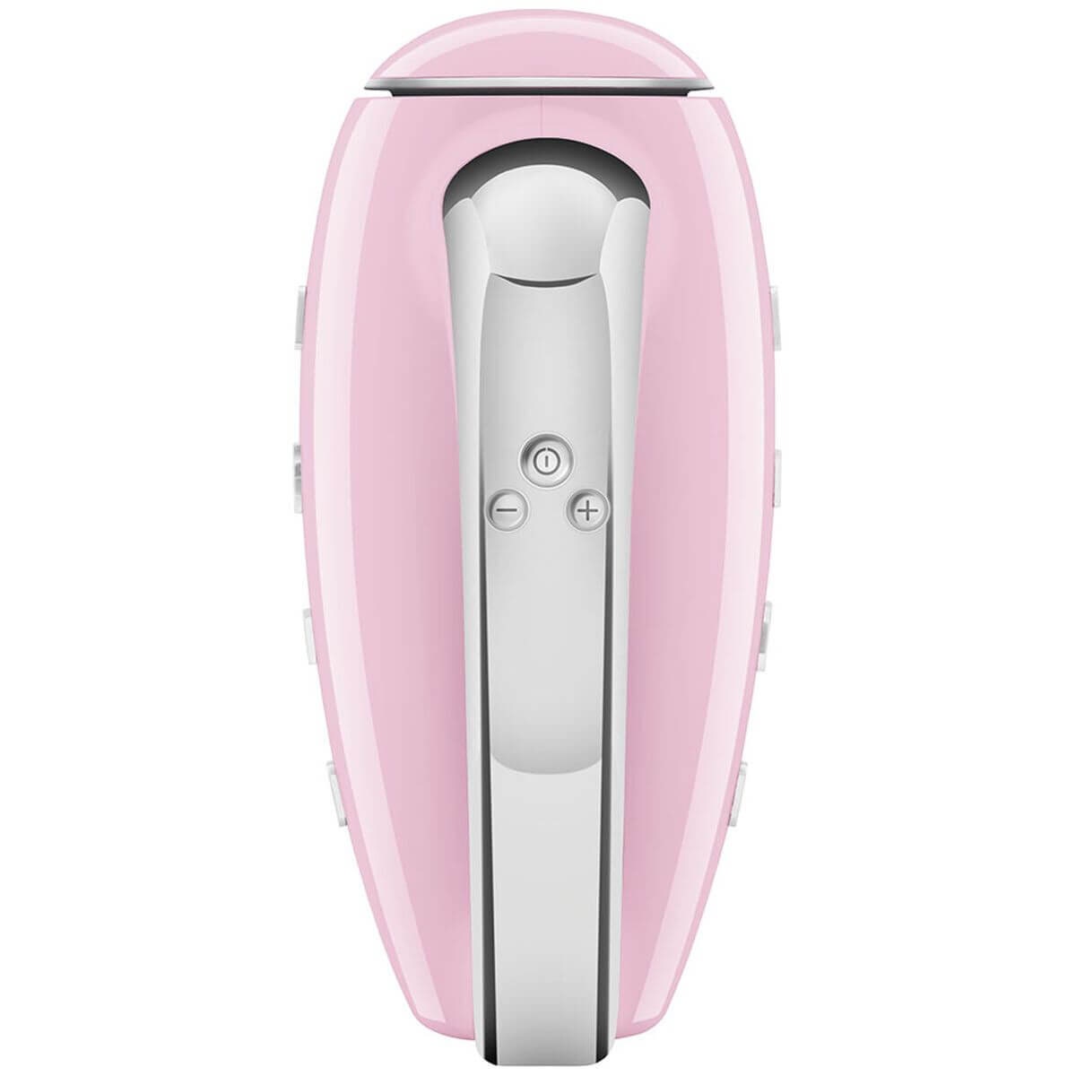 Smeg 50s Retro Style Hand Mixer - 250W, 9 Speeds Plus Turbo, Backlit LED Display, Pink - HMF01PKAU