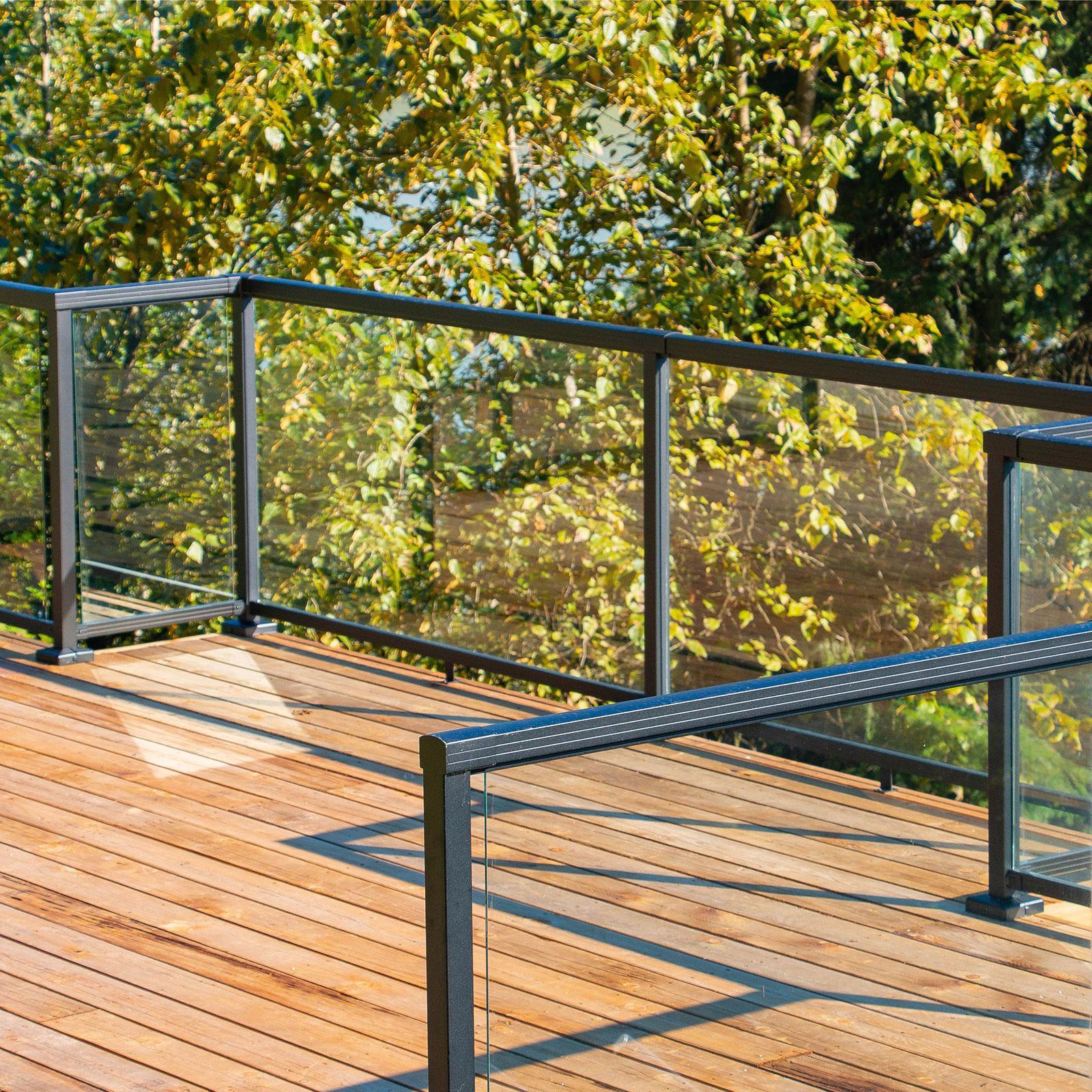 PEAK Black Aluminium Deck Balustrade Horizontal Angle Bracket Kit