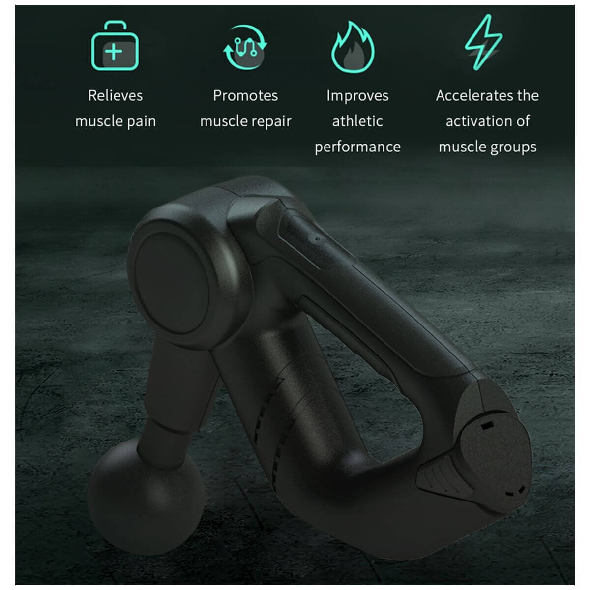 Fitsmart Pro Massage Therapy Device - Deep Tissue Vibration, Three Speed Levels, Five Massage Heads - 10002662