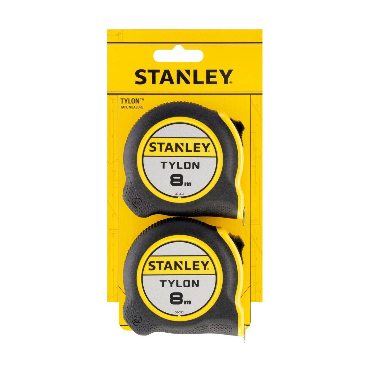 Stanley Tylon 8m Tape Measure Twin Pack with Shock-Resistant Case