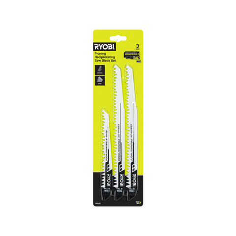 Ryobi 3 Piece Reciprocating Saw Blade Set 228mm and 152mm Pruning Blades