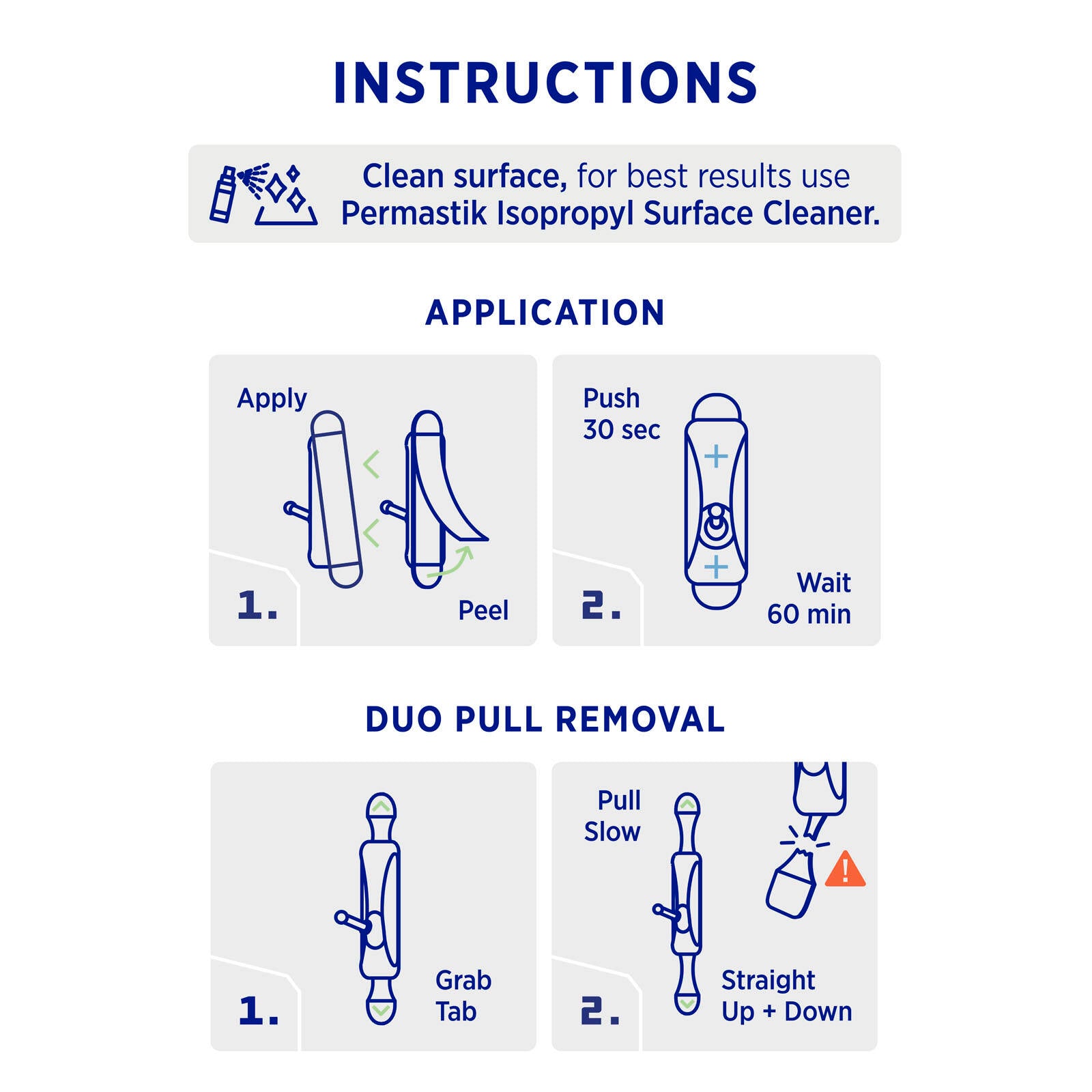 Permastik Large Cosmo Wire Hooks 4 Pack Plastic