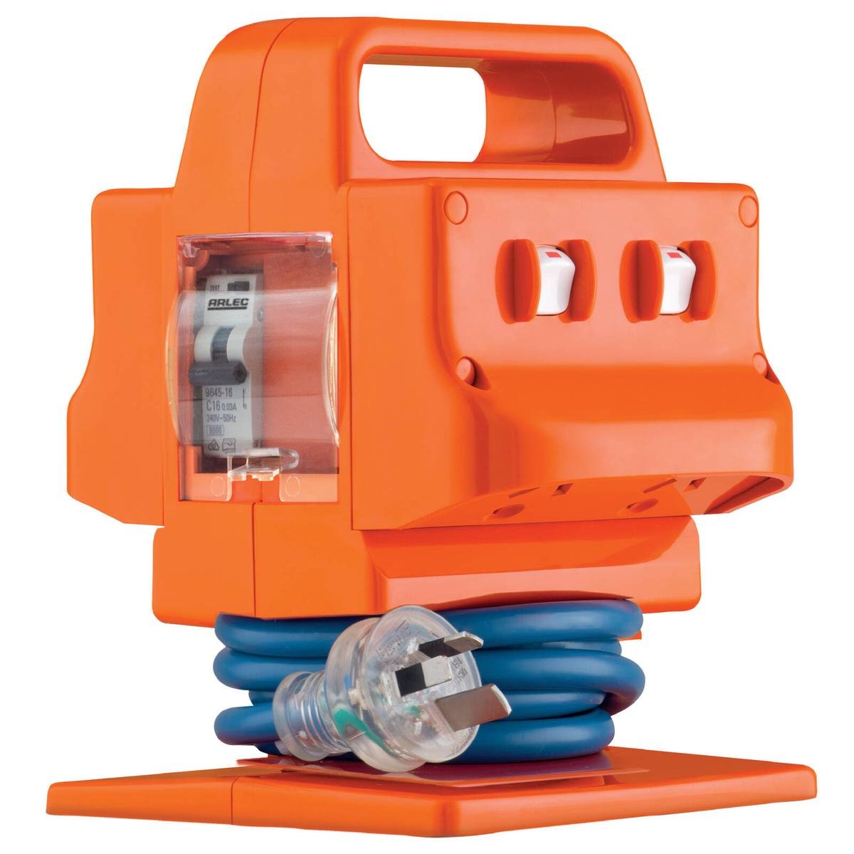 Arlec 15A 4 Outlet Heavy Duty Power Block with RCD Safety Switch PB970-L