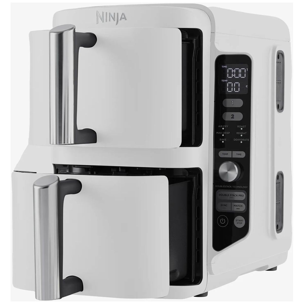Ninja DoubleStack 9.5L Two Drawer Air Fryer - Stacked Design, Sync Function, White Finish - SL400WH