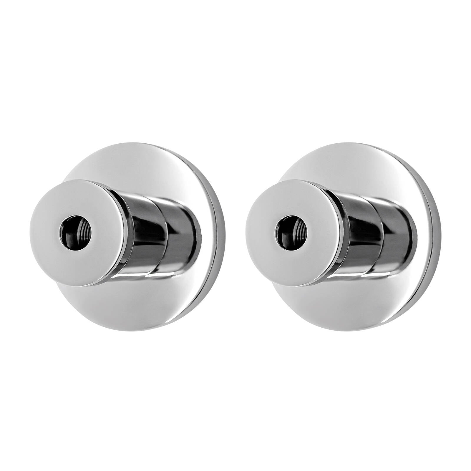 Shaw & Mason Chrome Modern Style Wall Flange - Pair, Brass