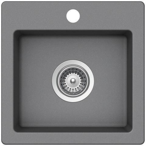 Abey Virtus Single Bowl Bar Sink - Cristalite Plus - Croma Finish - Top Mount - 25 Year Warranty - VN-100XSCR