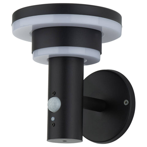 Arlec 18.2cm Black 400lm Solar LED Wall Light with Motion Sensor, Weather Resistant Outdoor LVS19W