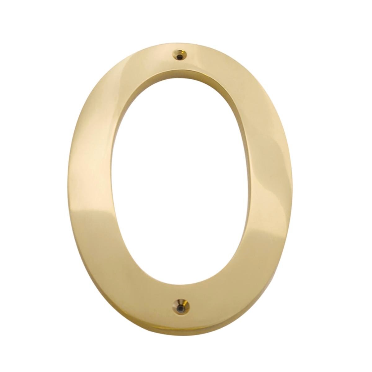 Sandleford 150mm Solid Brass House Number 0 - Weather Resistant, Fixings Included