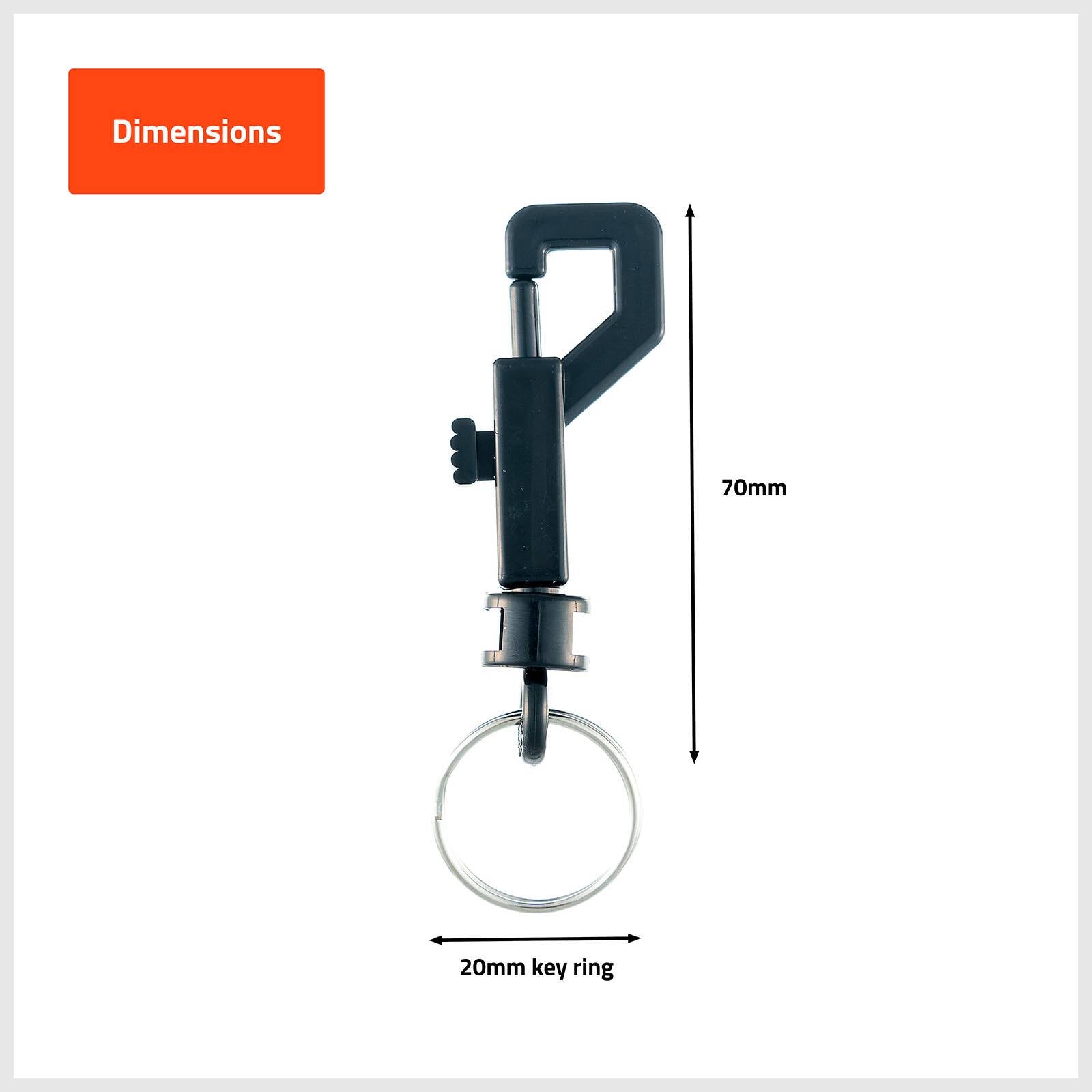 Taskmaster 70mm Black Plastic J Clip - 4 Pack