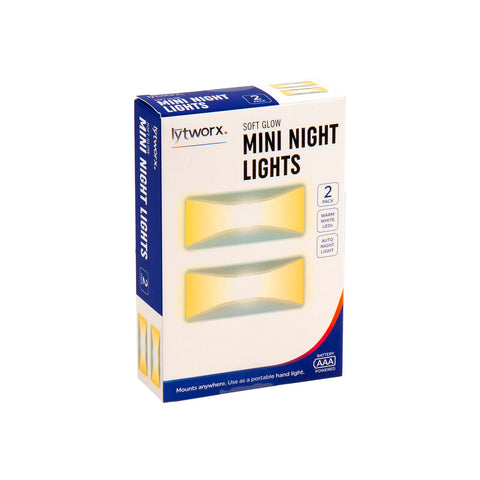 Lytworx Soft Glow Mini Night Lights, Wireless Battery Powered, 2 Pack