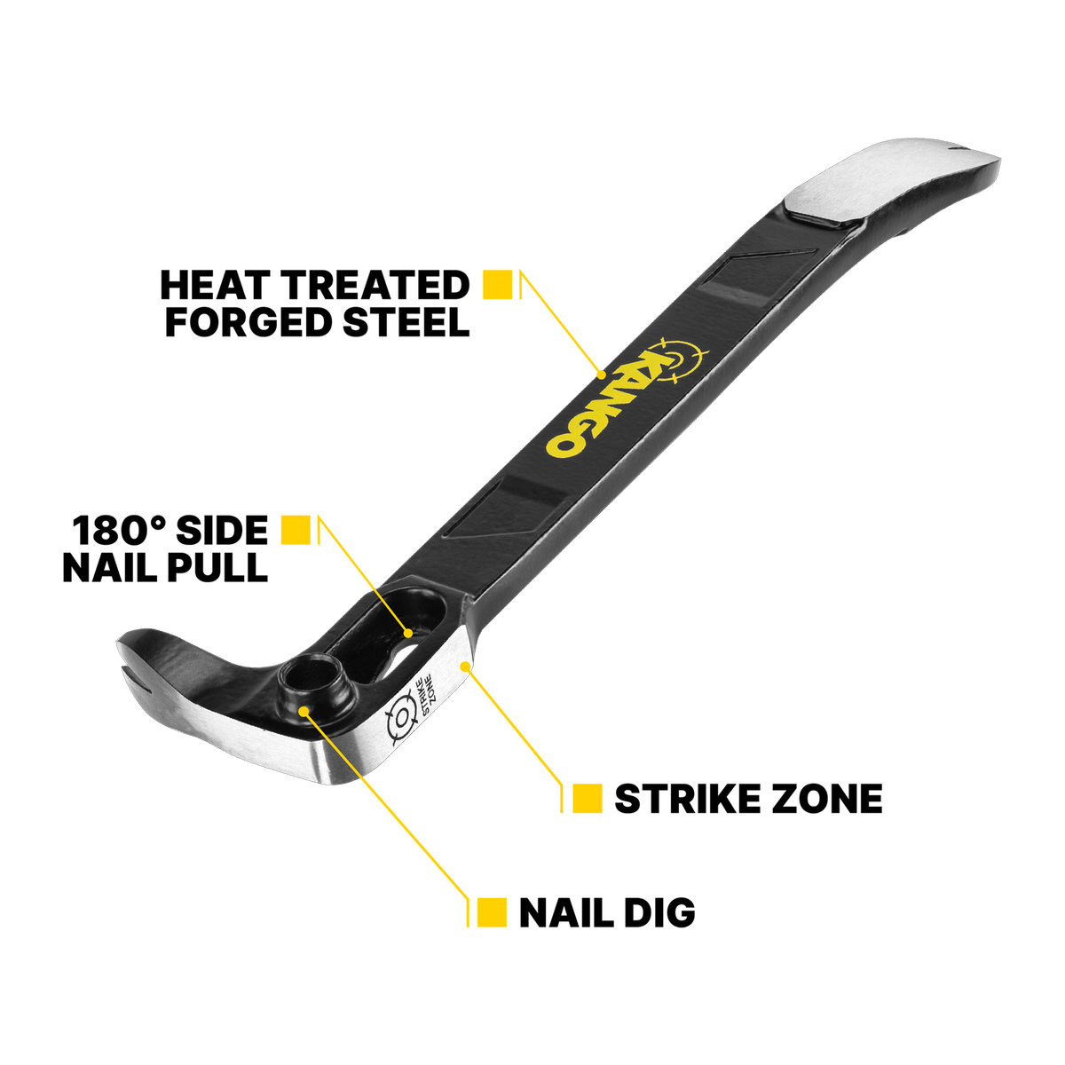 Kango 254mm Nail Puller - Heat-Treated Steel - 180° Side Nail Pull - SuperSaverAU - view 2