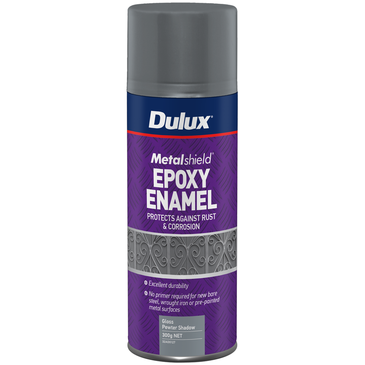 Dulux Metalshield Epoxy Enamel Gloss Spray Paint - 300g - Pewter Shadow - No Primer Required - SuperSaverAU - view 1