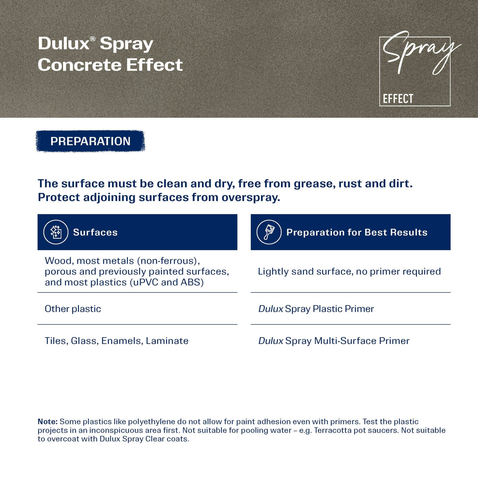 Dulux 300g Grey Concrete Effects Spray Paint, Textured Concrete Finish for Furniture & Decor