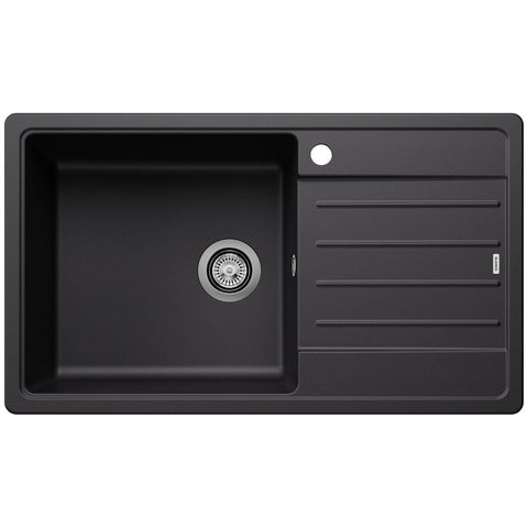 Blanco Legra XL 6S Top Mount Sink - Single Bowl, Right Hand Drainer, Silgranit Black - 528066
