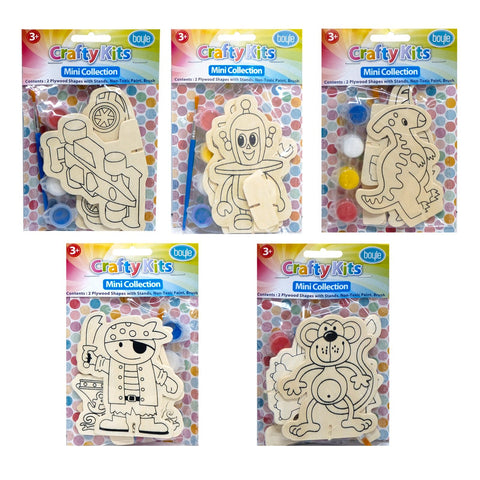 Boyle Craft Mini's Plywood Shape Paint Kit - Blue Collection