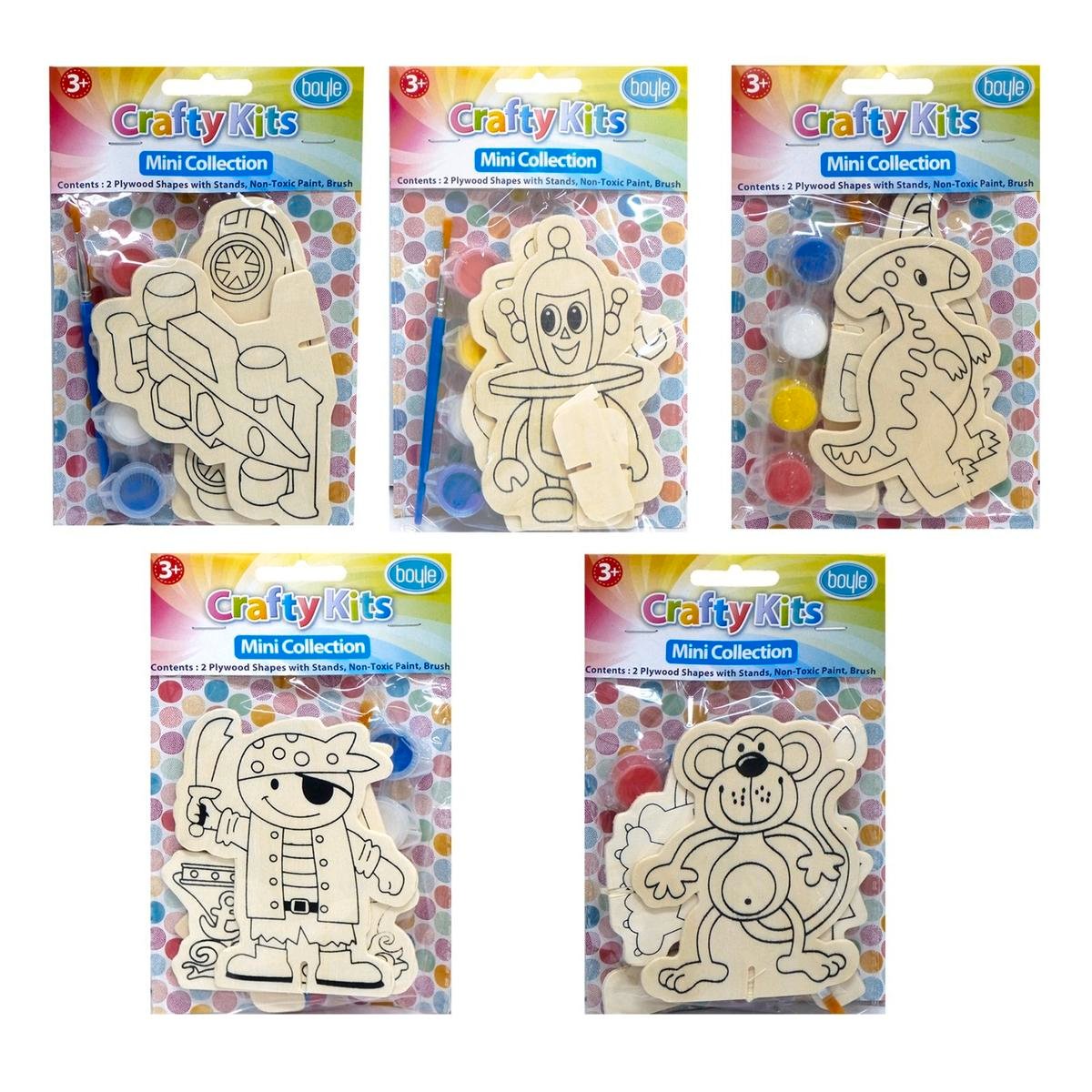 Boyle Craft Mini's Plywood Shape Paint Kit - Blue Collection