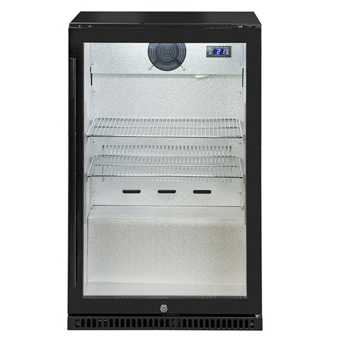 Artusi 118L Outdoor Beverage Centre - Black, Weatherproof, Double Glazed, Lockable Door - AOF1B