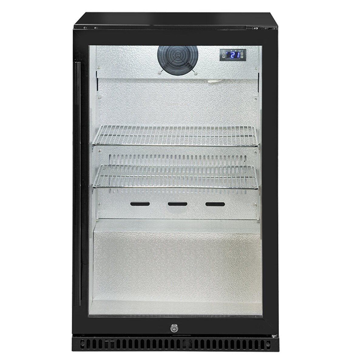 Artusi 118L Outdoor Beverage Centre - Black, Weatherproof, Double Glazed, Lockable Door - AOF1B