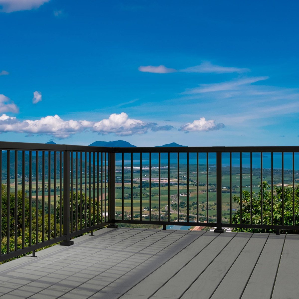 Peak 1000mm Black Aluminium Deck Balustrade Mid Post - Durable Design - SuperSaverAU - view 3