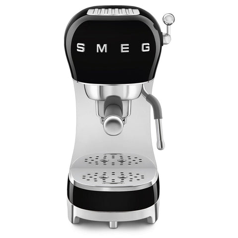 Smeg 50s Style Espresso Coffee Machine - 15 Bar, ThermoBlock, Steam Wand, Black - ECF02BLAU