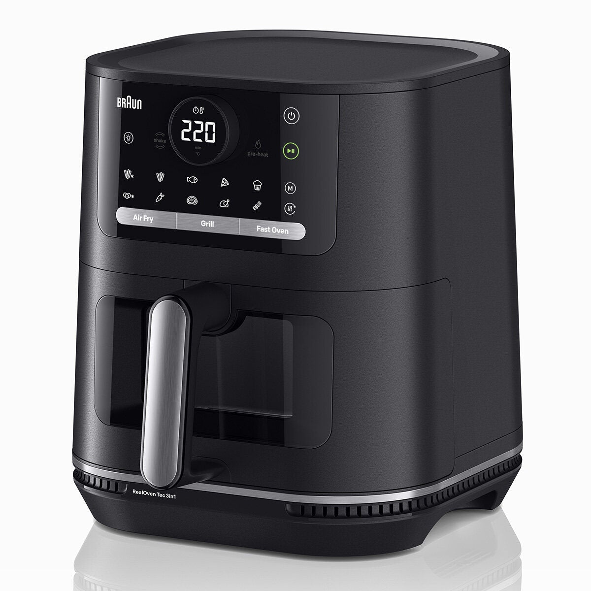 Braun MultiFry 5 Air Fryer 5.7L - Black - Three-in-One Air Fry, Bake, Grill, 20 Programs - HF5073IBK