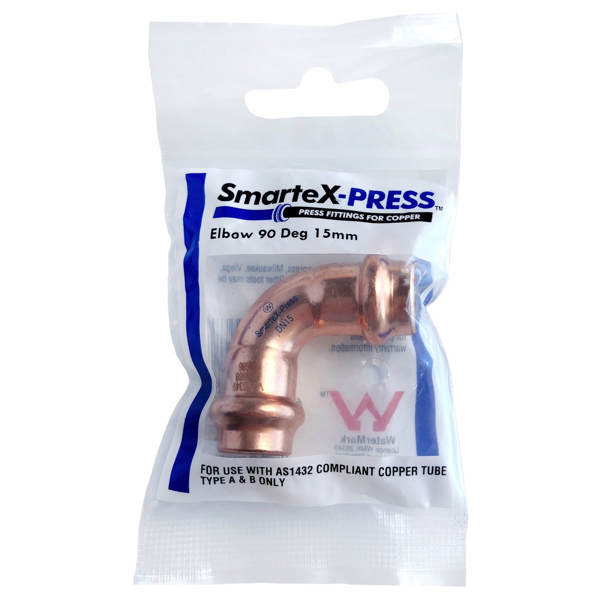 Smartex Press Copper 45° Elbow Fitting - 15mm - Flame-Free Installation - SuperSaverAU - view 2